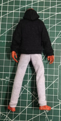 PB-PETEB-SET: 1/12 Black Hoodie & Grey Sweat Pants for 6″ slim Spiderman body