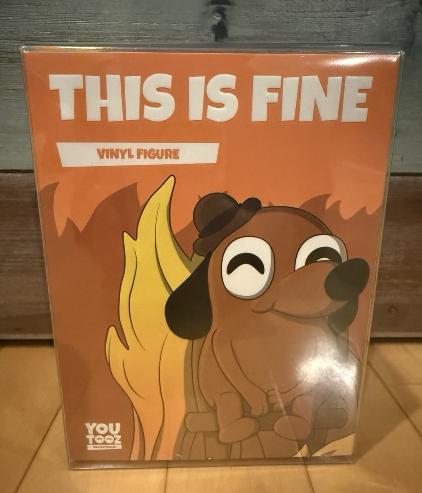 New YouTooz Internet Meme #53 This is Fine Dog KC Green Vinyl Figure w Protector