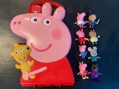 Peppa Pig and Friends Case+ 8 Toy figurines+24 Pc Puzzle+12 Color Pages+Bookmark