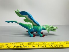 Shantou Dragon Toy Action Figure SDE 8″ Tall Display Blue Green Winged Dinosaur