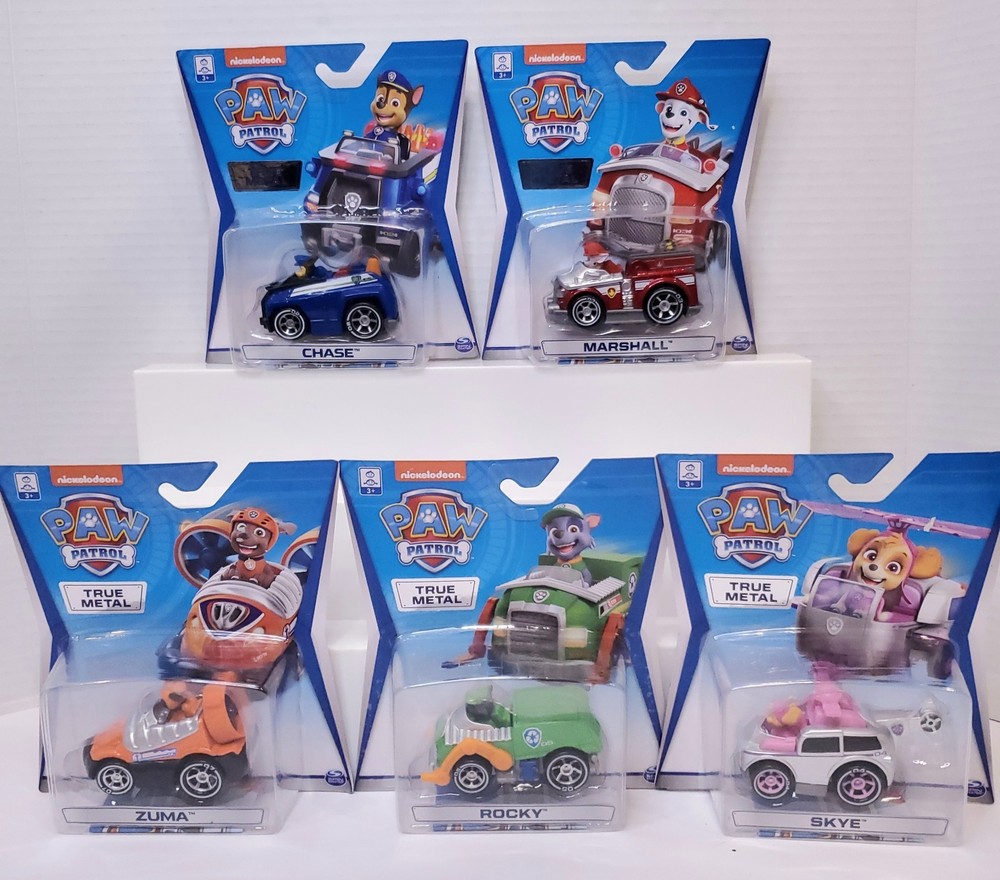 New Paw Patrol True Metal Car Lot Diecast Racers Chase Skye Zuma Marshall P20