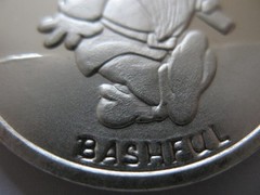 1 OZ .999 SILVER BASHFUL SNOW WHITE 7 DWARFS 50TH ANNIVERSARY DISNEY COIN +GOLD