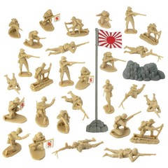 BMC WW2 Japanese Plastic Army Men – 30 Imperial Soldiers of Japan 1:32 Figures
