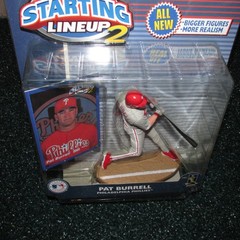 Starting Lineup (2) 2000 Pat Burrell Philadelphia Phillies (rare rookie piece)