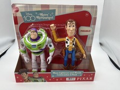 DISNEY 100 RETRO REIMAGINED BUZZ LIGHTYEAR & WOODY 2 PACK ACTION FIGURES MINTY