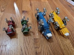 Vintage Bandai 1981 VOLTRON BLUE, YELLOW, RED, GREEN LIONS All 4 Taiwan Die Cast