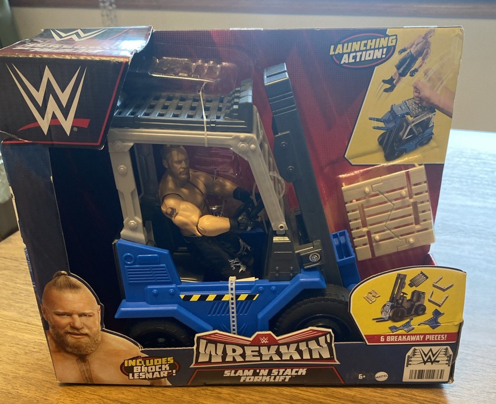 WWE Wrekkin Slam N Stack Forklift Brock Lesnar Figure ByMattel