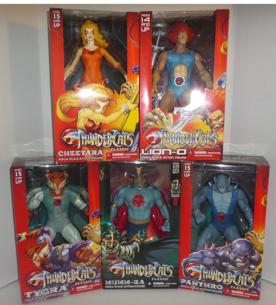 MEZCO THUNDERCATS MEGA SCALE 14 IN 5 FIGURES LION-O, PANTHRO, CHEETARA,TYGRA NEW