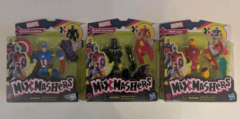 Mix Mashers Marvel Avengers 3x BUNDLE: Iron Man, Captain America, Black Panther