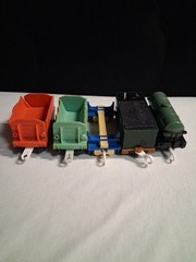 5x Thomas & Friends Trackmaster Cargo Lot Empty Wagon Truck Cars Oil Coal