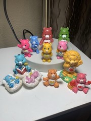Vintage & Modern Lot of 12 Care Bear Toy Figures Collectible Bundle-Cake Toppers