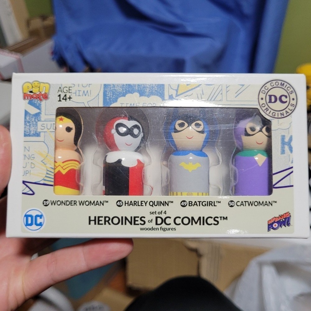Bif Bang Pow! DC Comics Heroines Wooden Figures, Kids/Adults Collectible Set