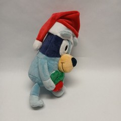Animated Adventures Bluey & Friends Santa Hat Stuffed Plush Animal Toy Doll 12″