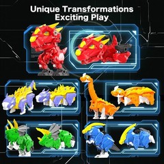 Educational 5-in-1 Dinosaur Robot Action Figures – Safe, Fun & Creative Play