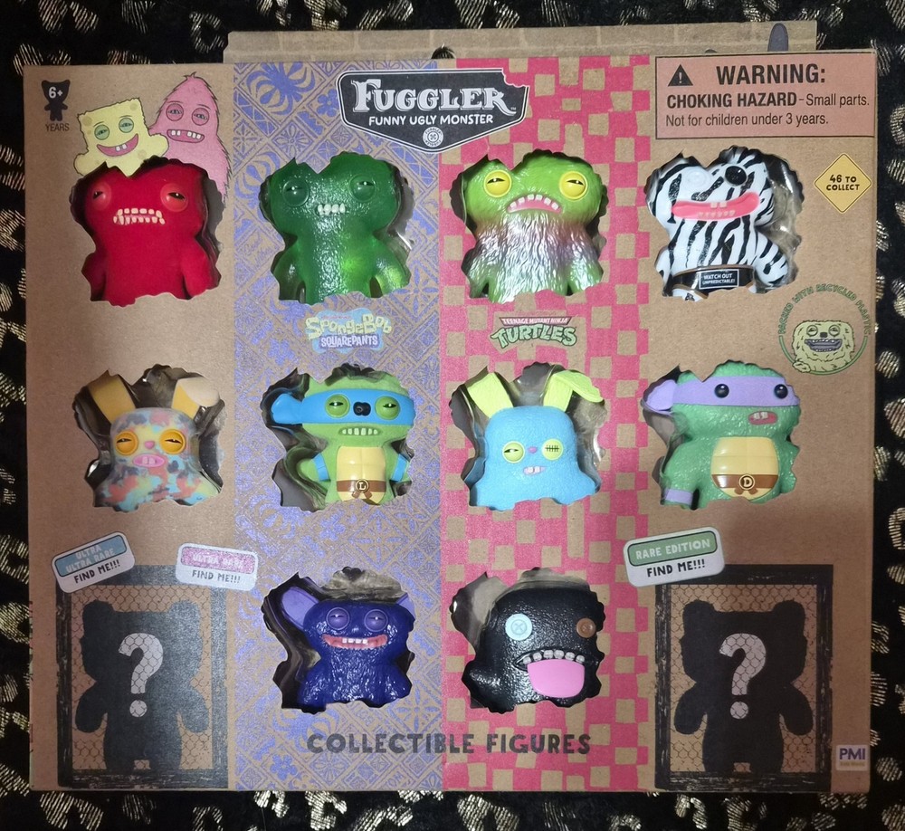 FUGGLER SERIES 2 MINI 12 PACK MYSTERY SET WINDOW BOX SPONGEBOB X TMNT NIB