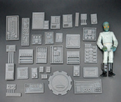 30 pc GREEBLE LOT STAR WARS SCI FI CUSTOM 1:18 SCALE DIORAMA PROP