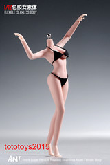 ANT 1:12 Seamless Pale Skin Female details Action Figure Body Hand Foot Model