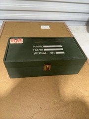 1960s GI Joe 43 Pc. Accessory Lot + Green Footlocker Storage Trunk Handles