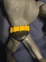 DC Comics Batman Action Figure Gray Black Yellow with Cape & Accessory