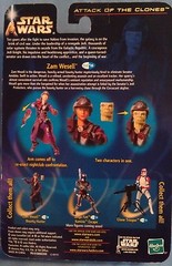 Star Wars AOTC Zam Wesell Bounty Hunter removable arm, Blue Card