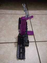 Transforming Train Robot Action Figure Purple Black Green Gray Plastic