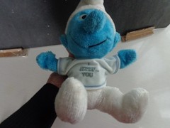 Vintage 1979 large 10″ Stuffed Smurf and 4 Small rubber Smurfs