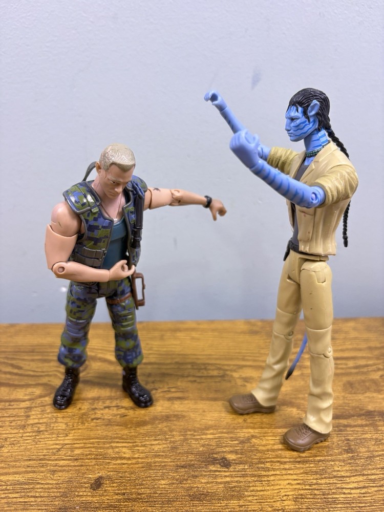 2009 Mattel Avatar Jake Sully & Colonel Miles Quaritch Action Figure Lot 6-7”