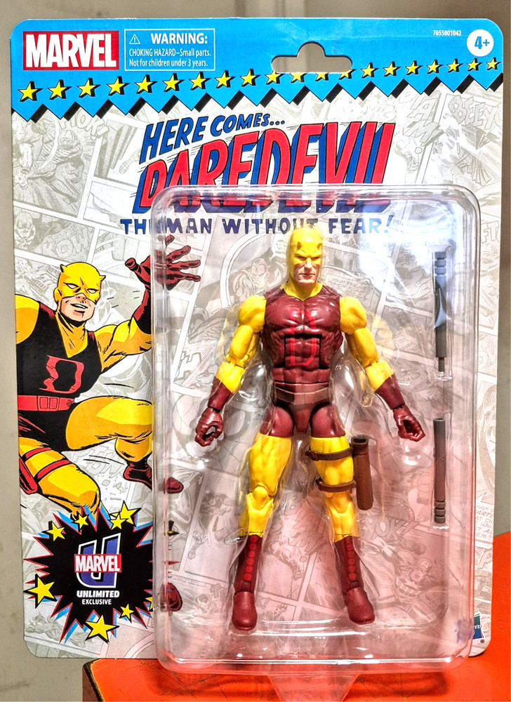 MARVEL LEGENDS UNLIMITED EXCLUSIVE RETRO DAREDEVIL YELLOW ACTION FIGURE MINT