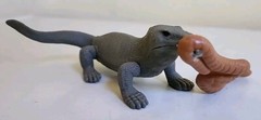 VTG 2001 Komodo Dragon Toy Figure w Cobra Snake In Mouth