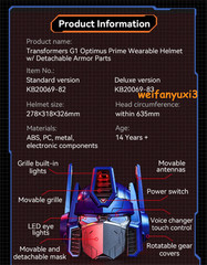 Killerbody 1/1 Transformer G1 Optimus Cosplay Wearable Helmet Mask Voice Control