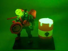 Toxic Crusaders Toxie STAND with lighted toxic glow in the dark barrel NO FIGURE