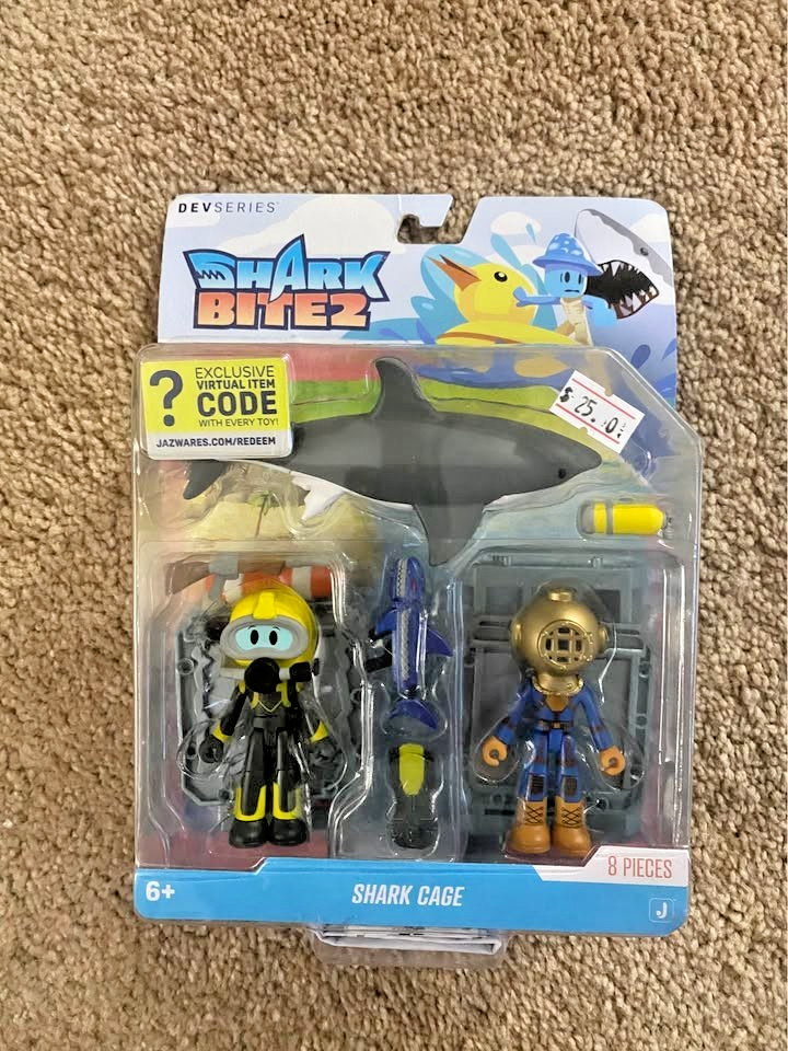 Roblox DevSeries Shark Bite 2 Shark Cage Figure Virtual Exclusive Code NEW