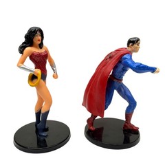 DC Comics Superman & Wonder Woman Action Figures Set Static PVC Collectible