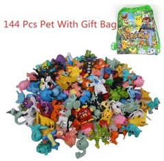 144 Style Anime Pokémon Figure Toys + BAG Pikachu Action Figure Model Ornamental