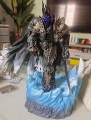 World of Warcraft Lich King Arthas Statue 40cm LED GK figure Collect models New