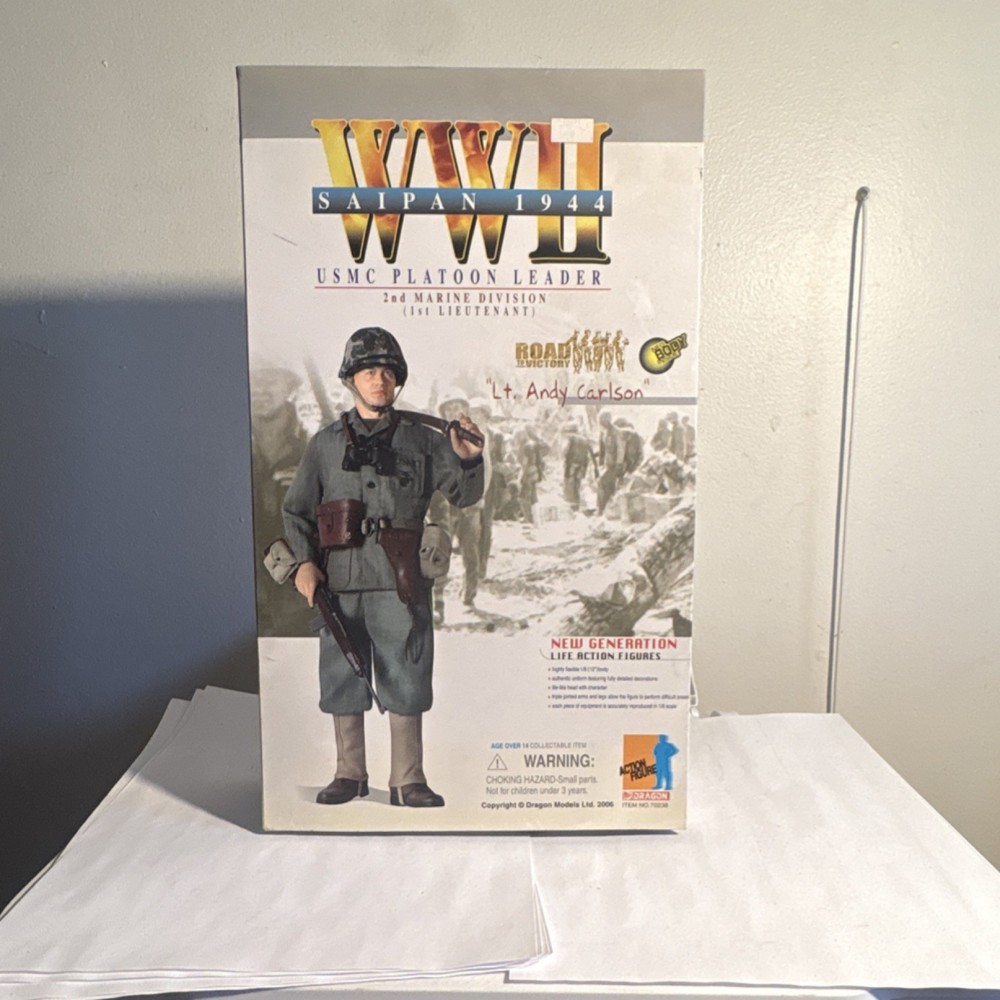 Dragon Models WWII USMC Platoon Leader Lt. Andy Carlson Action Figure Boxed