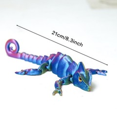 8.3inch 3D Printed Lizard Model,Articulated Animals Figure,Fidget Toy Home Decor
