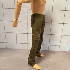 1/6 Scale DARK GREEN CARGO PANTS TROUSER for 12″ Figure Clothes Uniform GI Joe