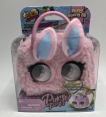 Purse Pets Micros 3″ Fuzzy Bunny BB Purse Eyes Roll When Open And Close Age 5+