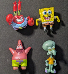 Spongebob Squarepants Metalfigs Patrick Squidward Mr Krabs Die Cast Figure Lot