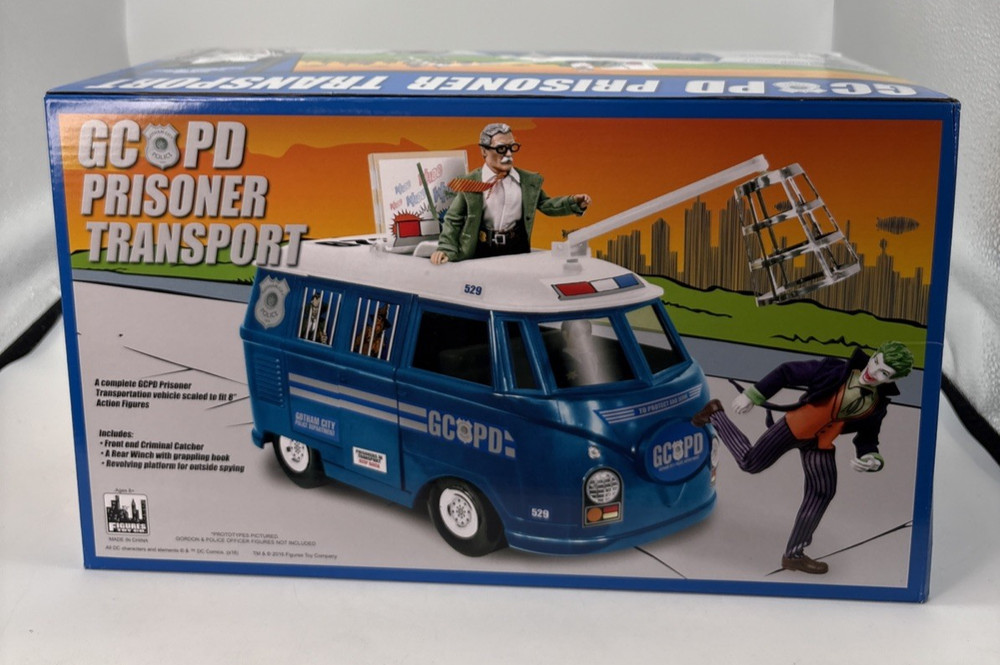 Retro Mego Gcpd Prisoner Transport Van W Joker 8” Figure Prison Outfit New