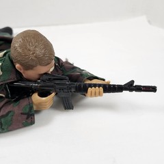 Vintage Battery Operated Crawling Solder Toy M16 Rifle Camo Army Man FOR PARTS