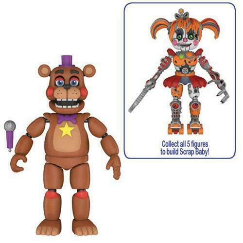 Fnaf Rare~ 5″ ROCKSTAR FREDDY ACTION FIGURE ~ Pizzeria Simulator W Box. 1x