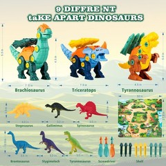 Dinosaur Toys for 3 4 5 6 7 8 Year Old Boys, Take Apart Dinosaur Toys for Kid…