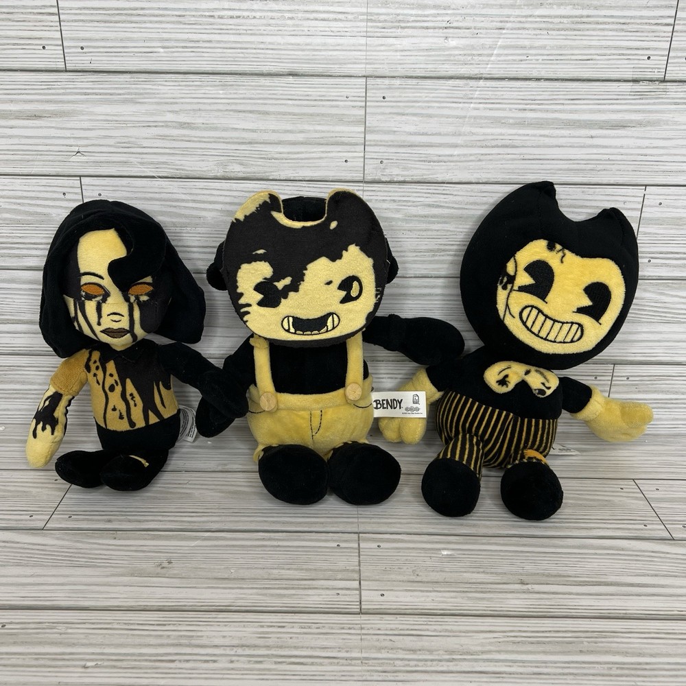 Lot Of 3 BENDY AND THE INK MACHINE Plush Bendy, Audrey, Sammie Lawrence 9-10”