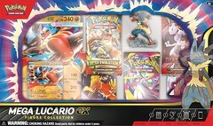 Complete Pokemon TCG Mega Lucario ex Figure Collection – 5 Booster Packs, Figure