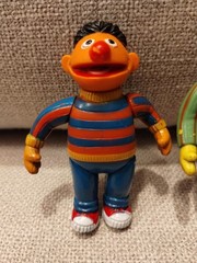 1985 Sesame Street Ernie & Bert 3″ Action Figures, Tara Toys, Vintage