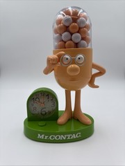 Vintage Mr. Contac Japanese Drug Advertisement Mascot Figure Alarm Clock Used