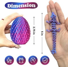 Articulated 3D Printed Dragon Fidget Toys – 4-Piece Set for Imaginative Play