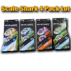 Beyblade X Scale Shark, Tide Whale, Shelter Drake, Ridge Tricera Lot of 4 Beys